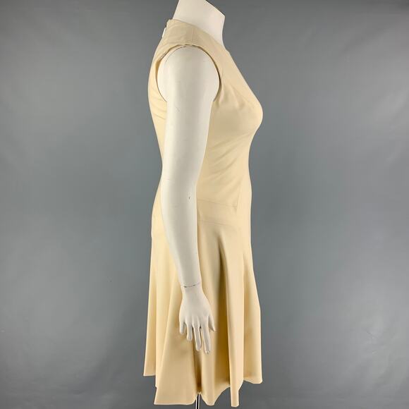 PRABAL GURUNG Size 10 Cream Wool A-Line Dress - Picture 2 of 7
